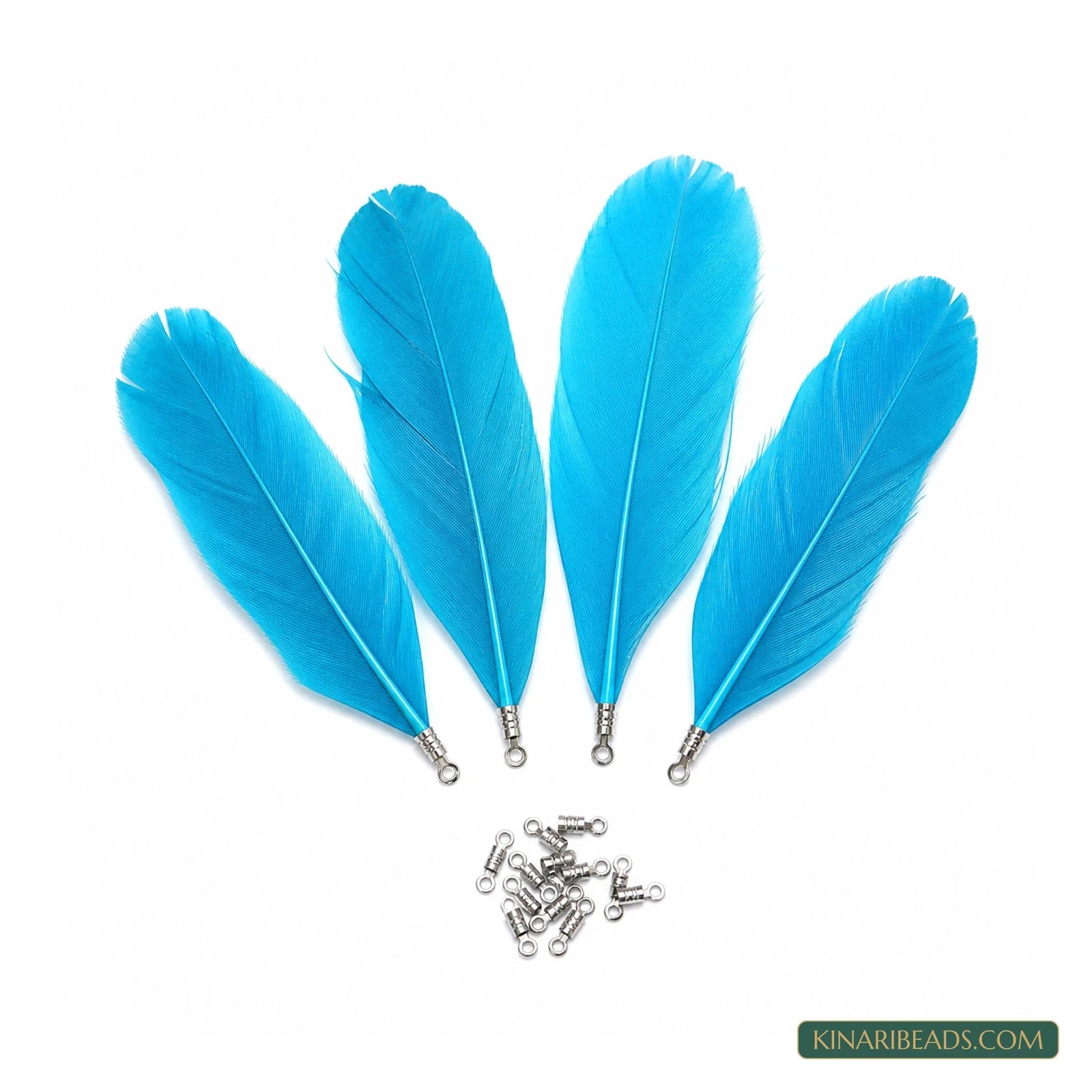 Sky Blue Natural Craft Feathers – 80+ Piece Pack