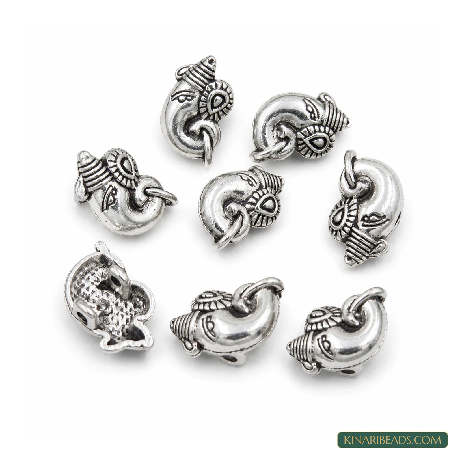 Small Ganesha German Silver Connectors – 14x9mm, 10 Pack