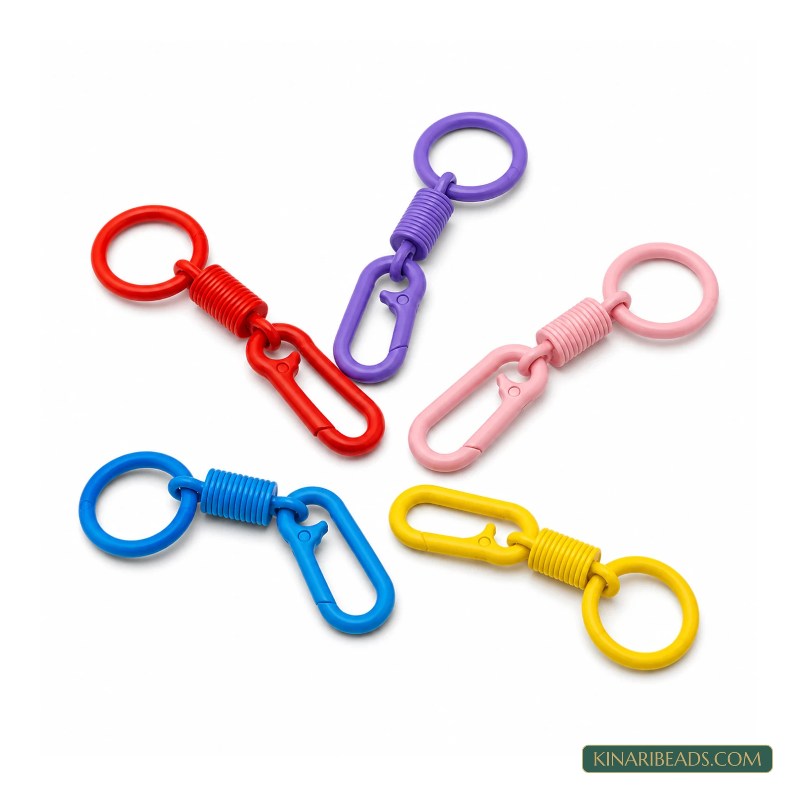 Snap Hook Clasp Keychains with Split Ring – 5 Pcs