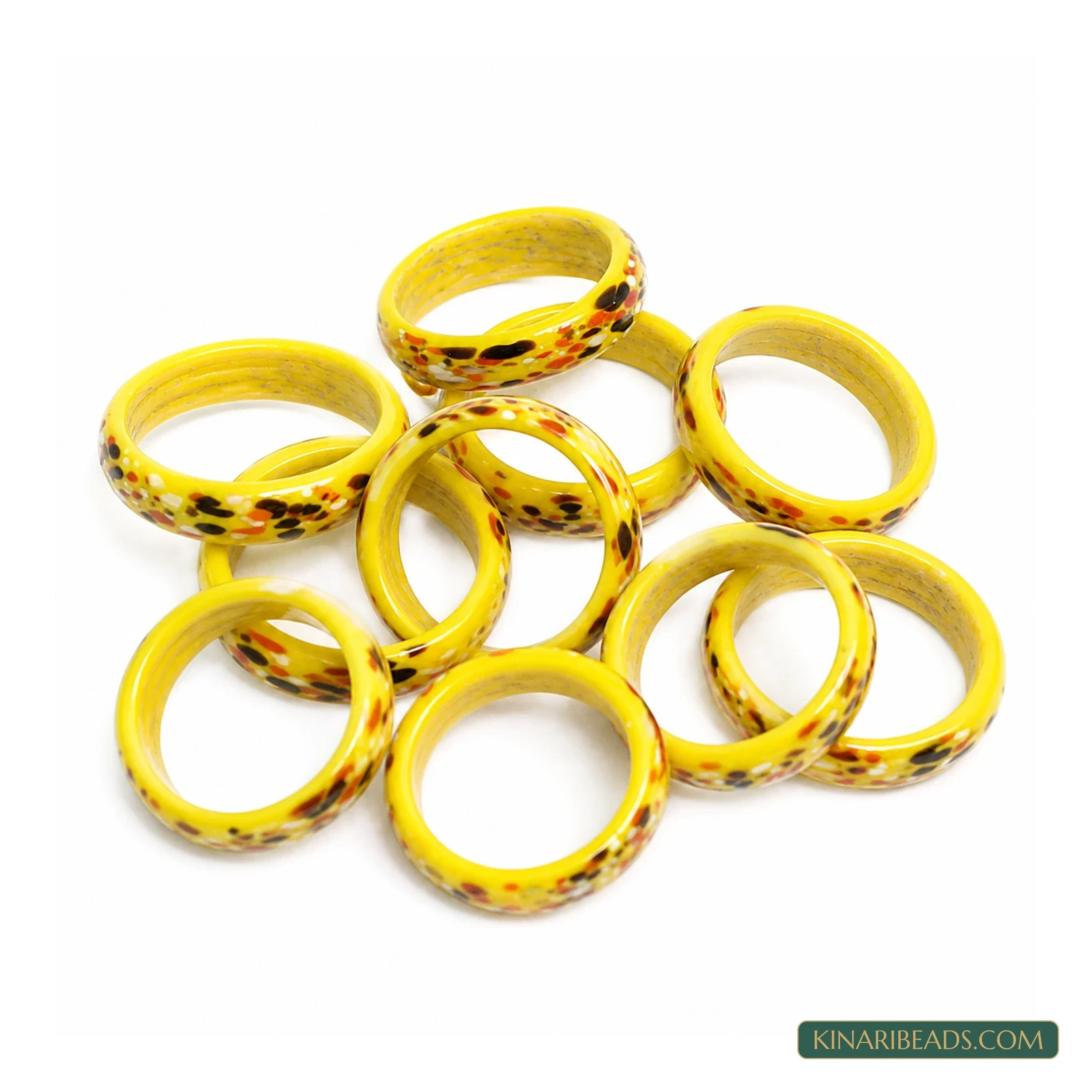 Speckled Glass Craft Rings – 50 Pack