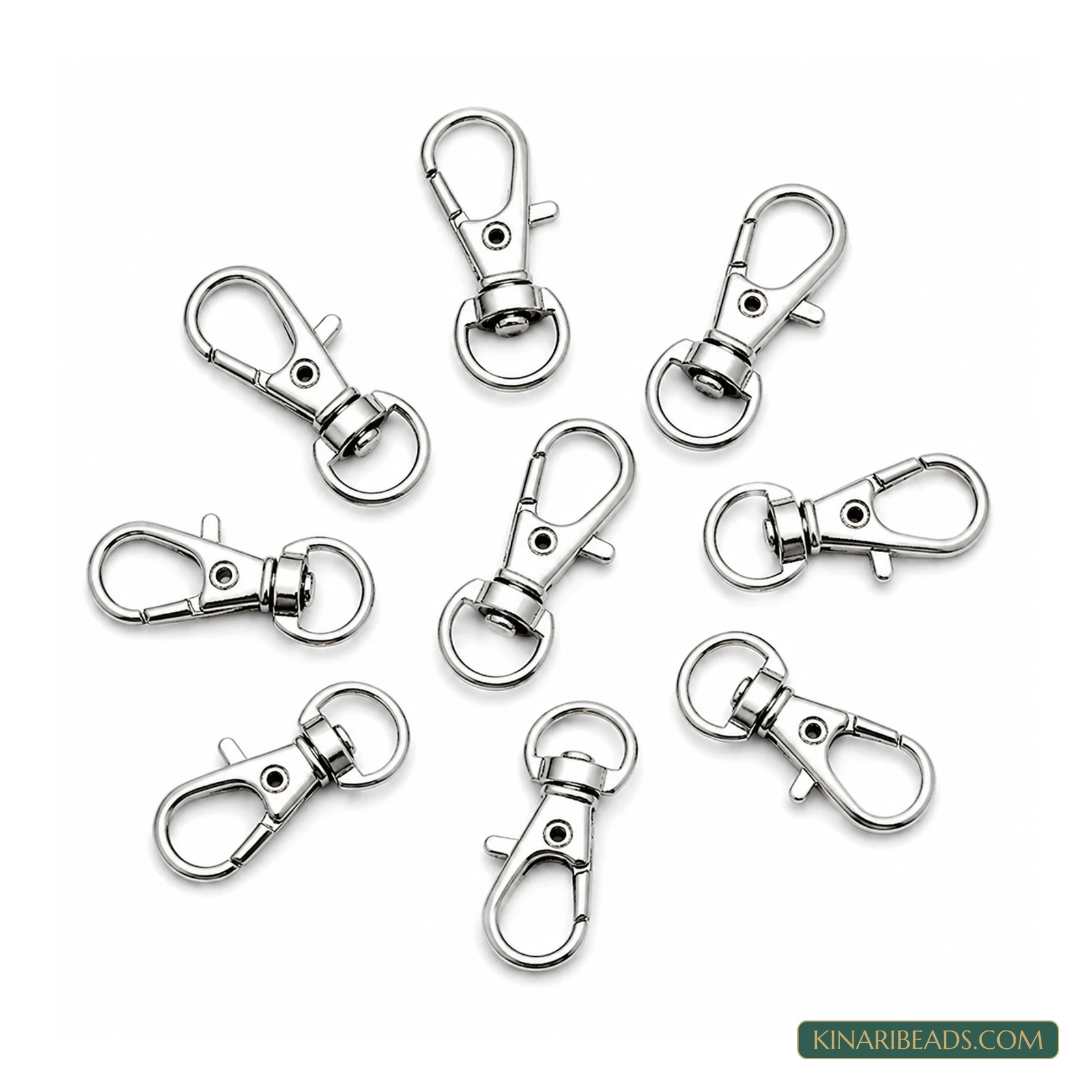 Swivel Snap Hooks 32mm – 10 Pcs - Silver colour