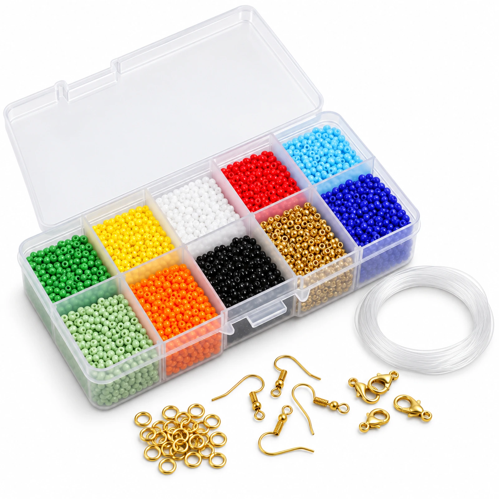 10-Colour 11/0 Opaque Glass Seed Beads Kit