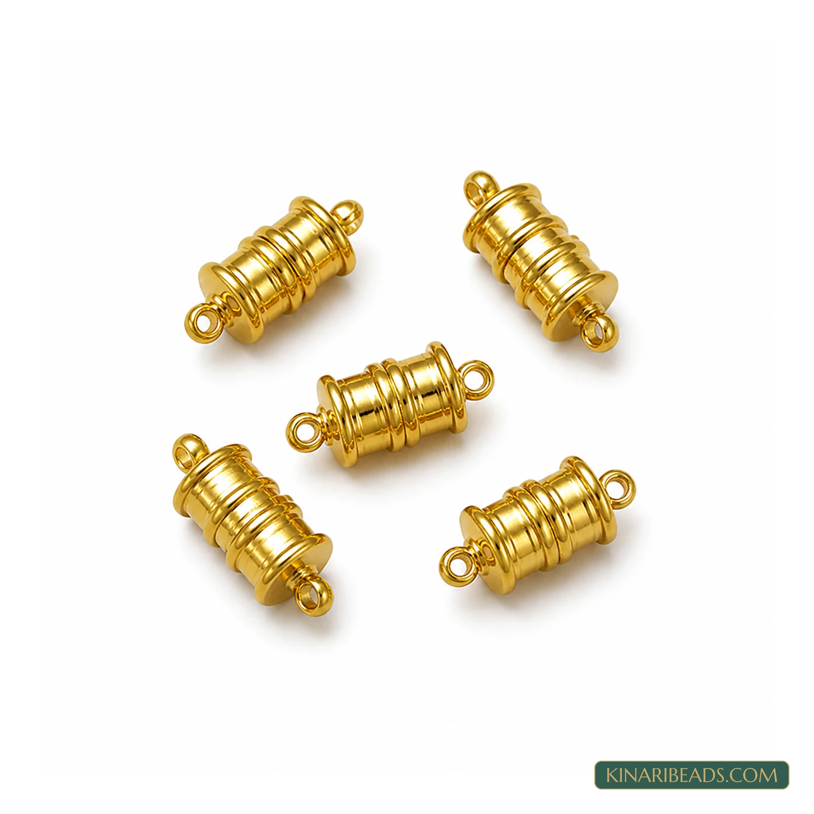Tube Magnetic Jewellery Clasp Connectors 18x6mm – 5 Pcs - Golden colour
