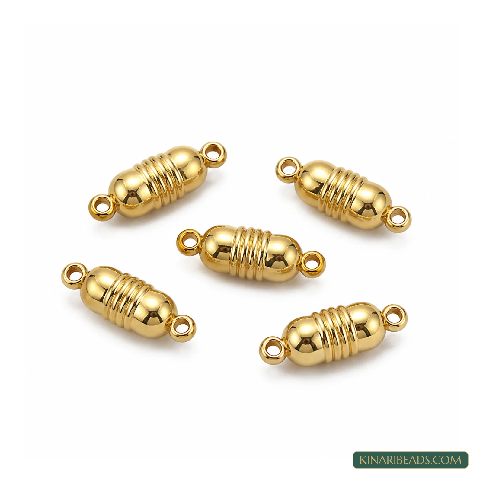 Tube Magnetic Jewellery Clasp Connectors 20x6mm – 5 Pcs – Design 17 - Golden colour
