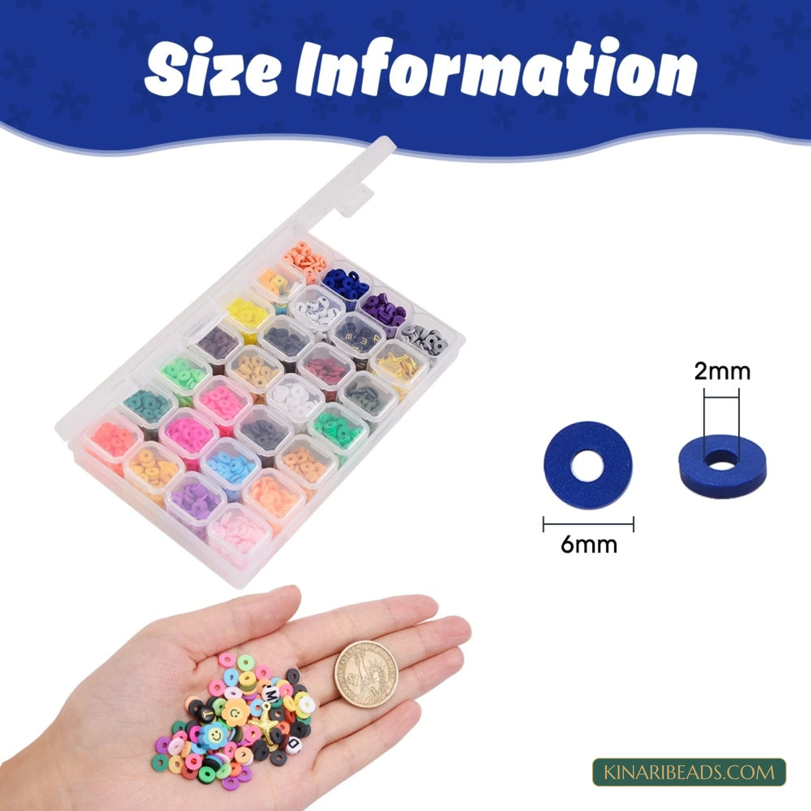 24-Colour Heishi Beads Stretch Bracelet Making Kit product image
