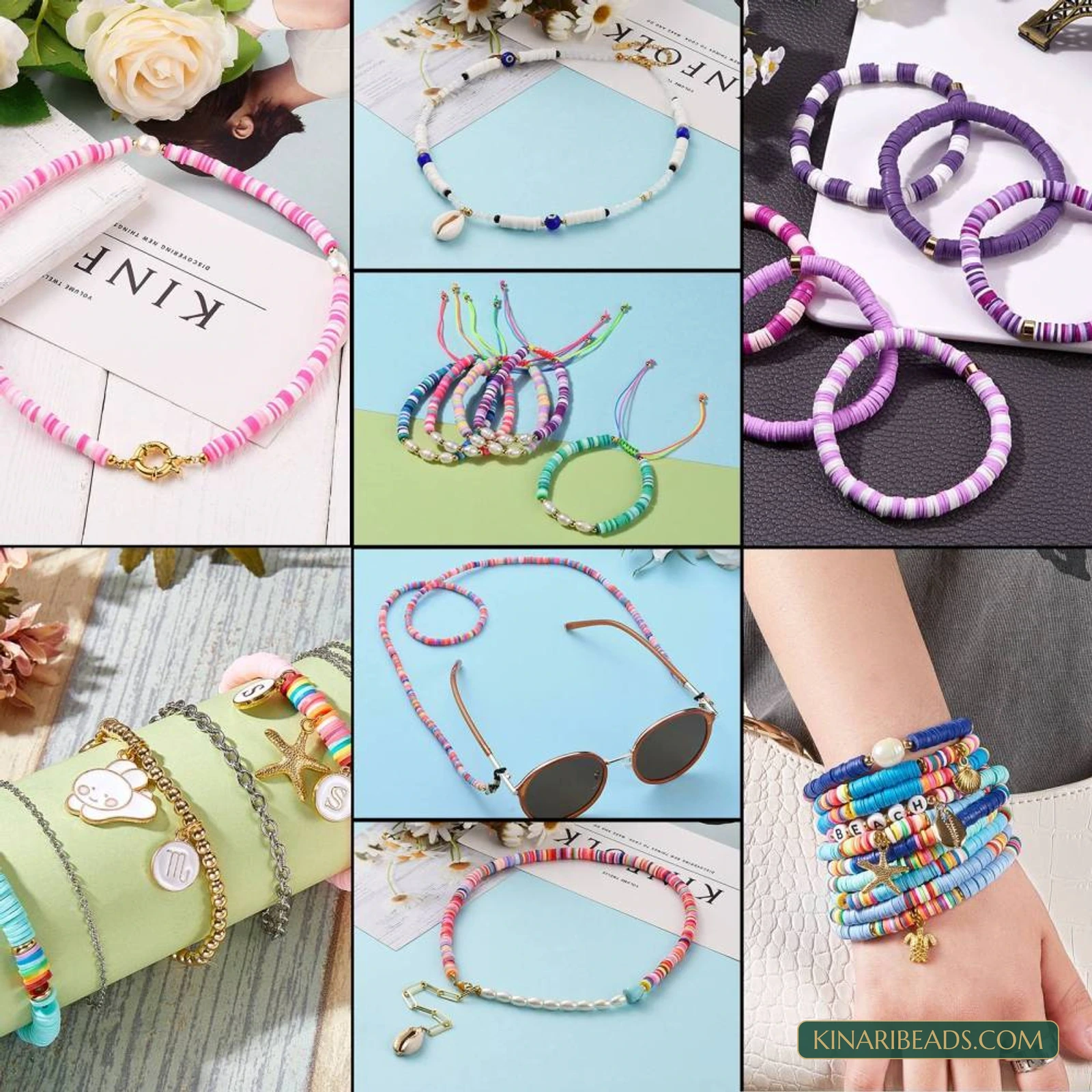 24-Colour Heishi Beads Stretch Bracelet Making Kit product image
