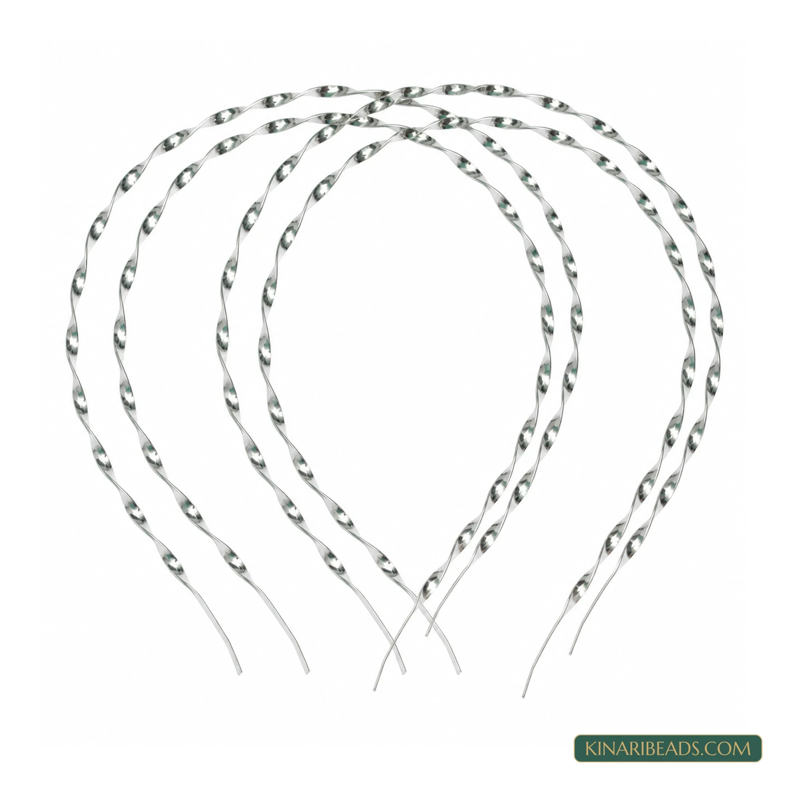Twisted Metal Hairband Bases – 15 Inch, 10 Pack
