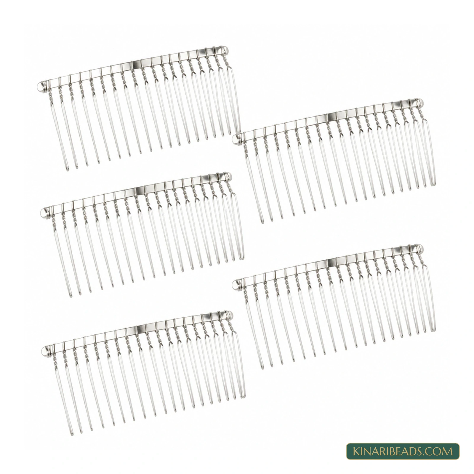 Twisted-Wire Metal Hair Combs – 7.5cm, 5 Pack