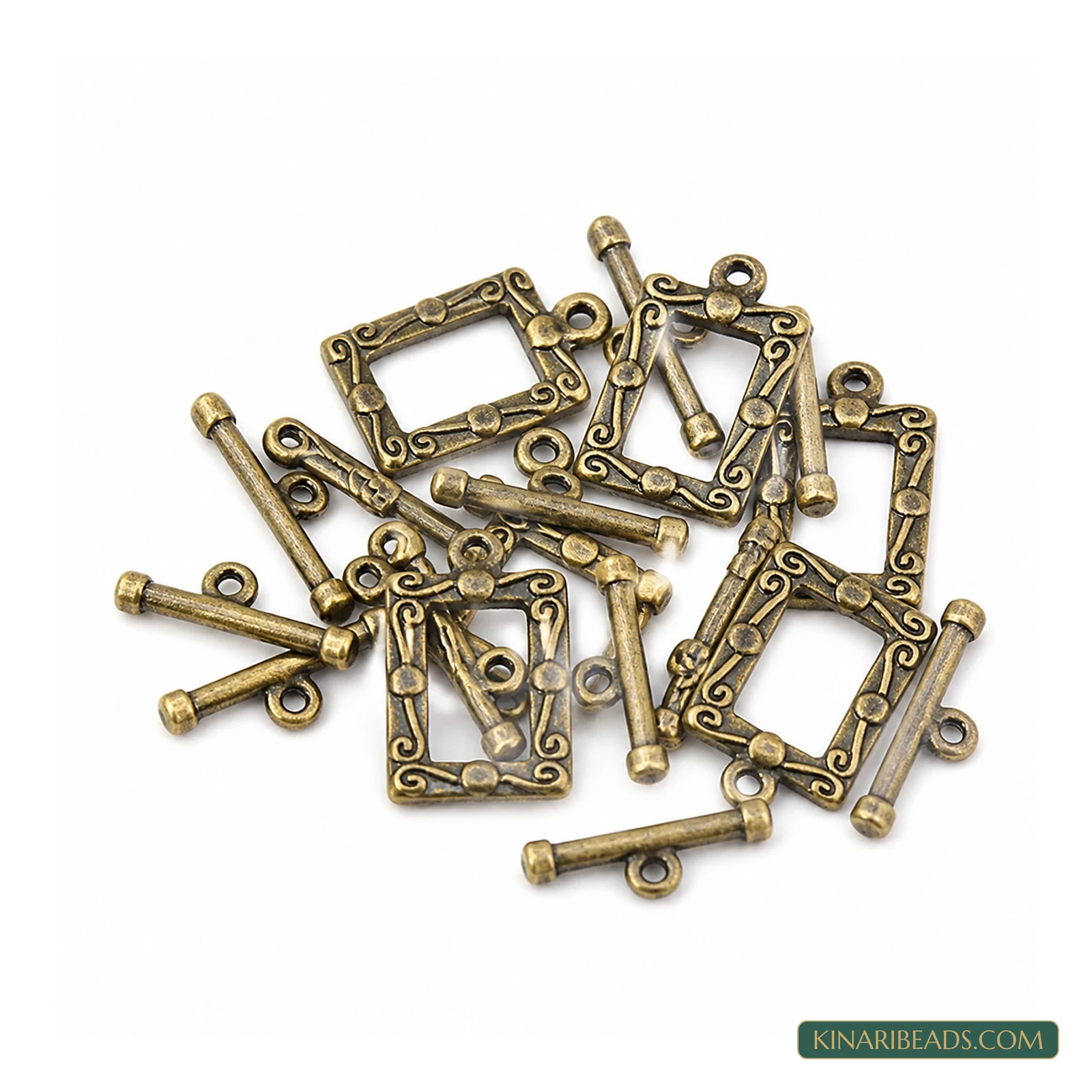 Vintage Rectangle Toggle & T-Bar Clasp Sets Antiqued Bronze – 5 Sets / 50 Sets product image