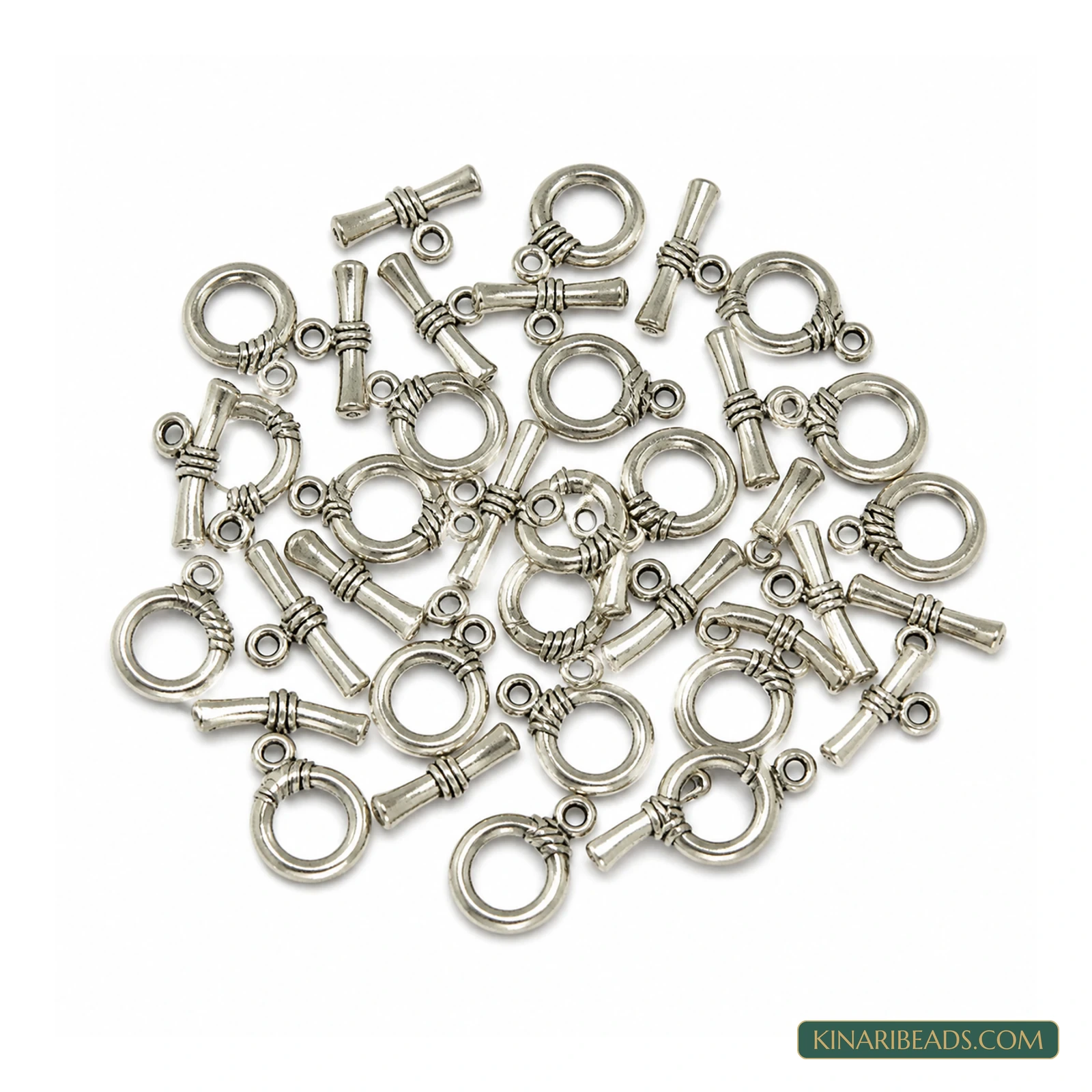 Vintage Ring Toggle & T-Bar Clasp Sets 14x18mm – 5 Sets / 50 Sets product image