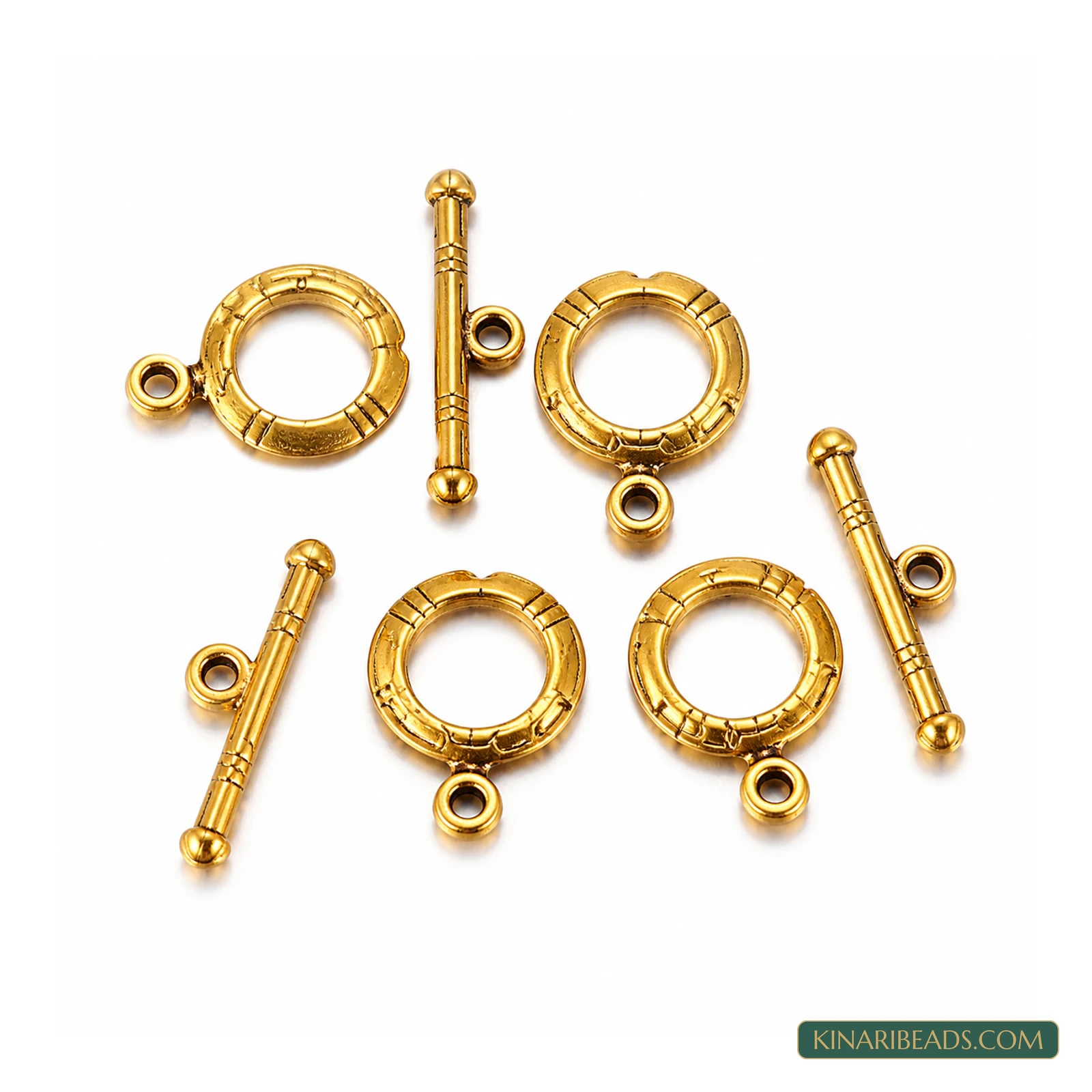 Vintage Ring Toggle & T-Bar Clasp Sets – 5 Sets / 50 Sets – Design 63