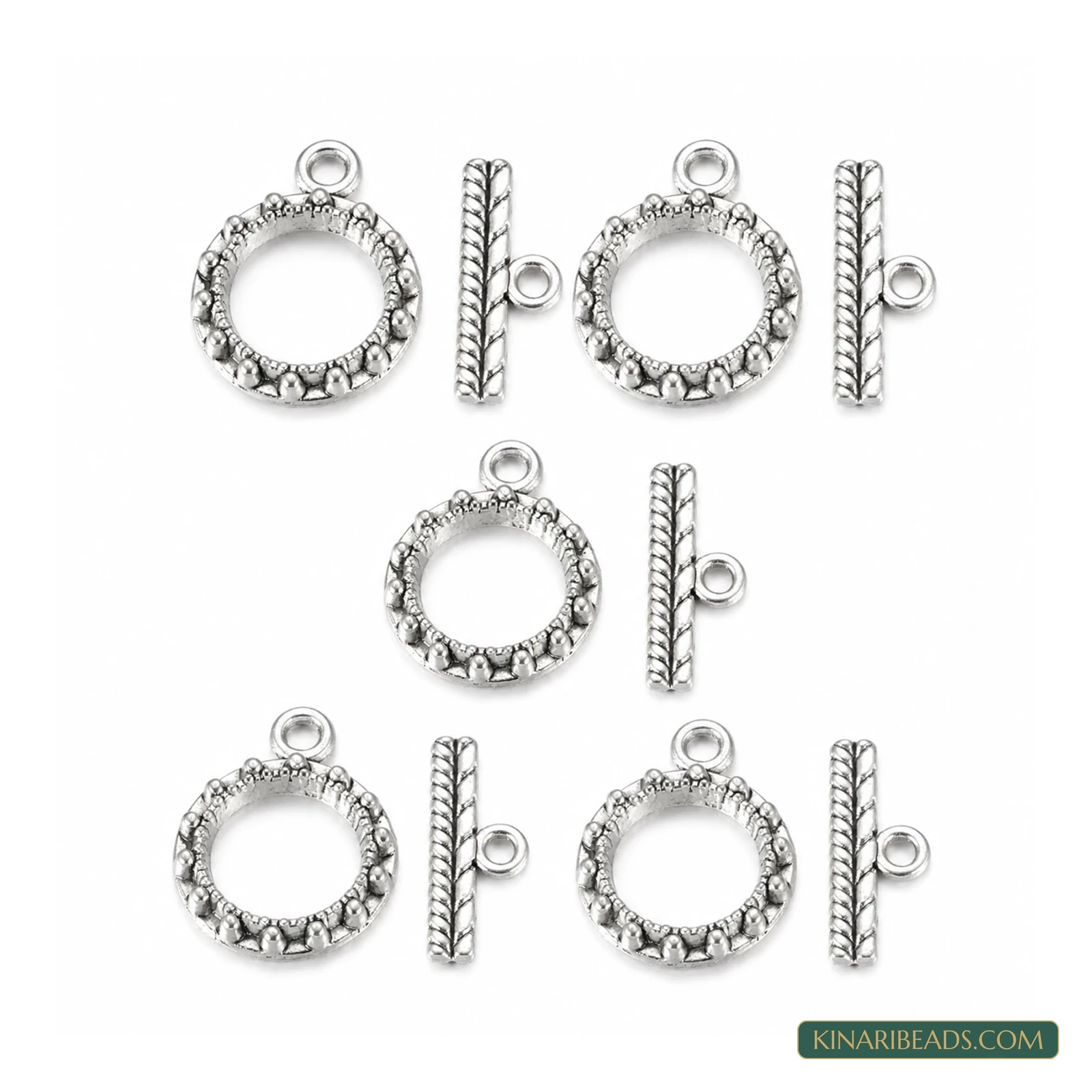 Vintage Ring Toggle & T-Bar Clasp Sets – 5 Sets / 50 Sets – Design 67