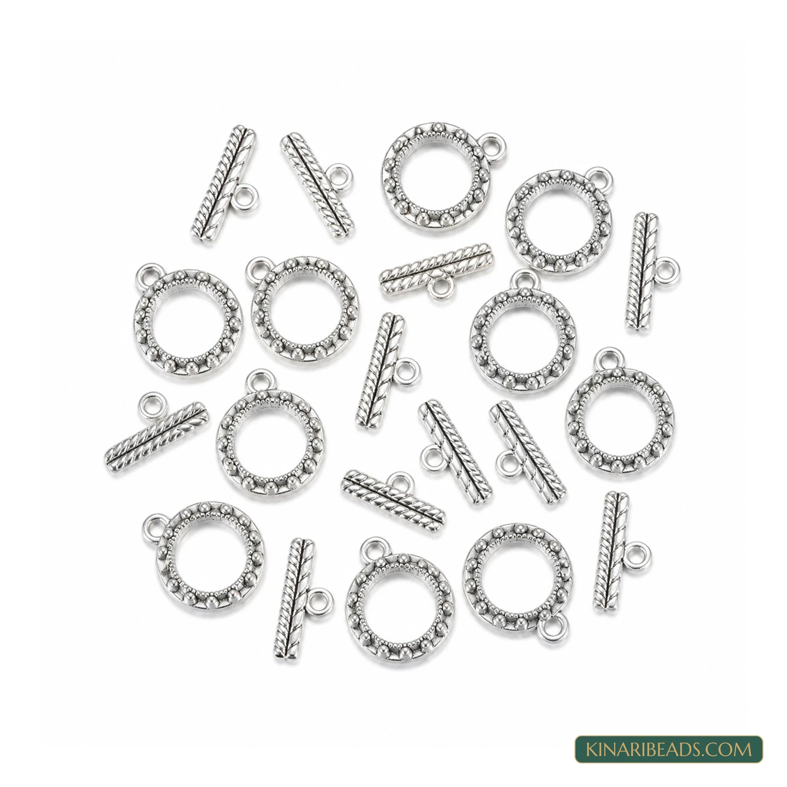 Vintage Ring Toggle & T-Bar Clasp Sets – 5 Sets / 50 Sets – Design 67 product image