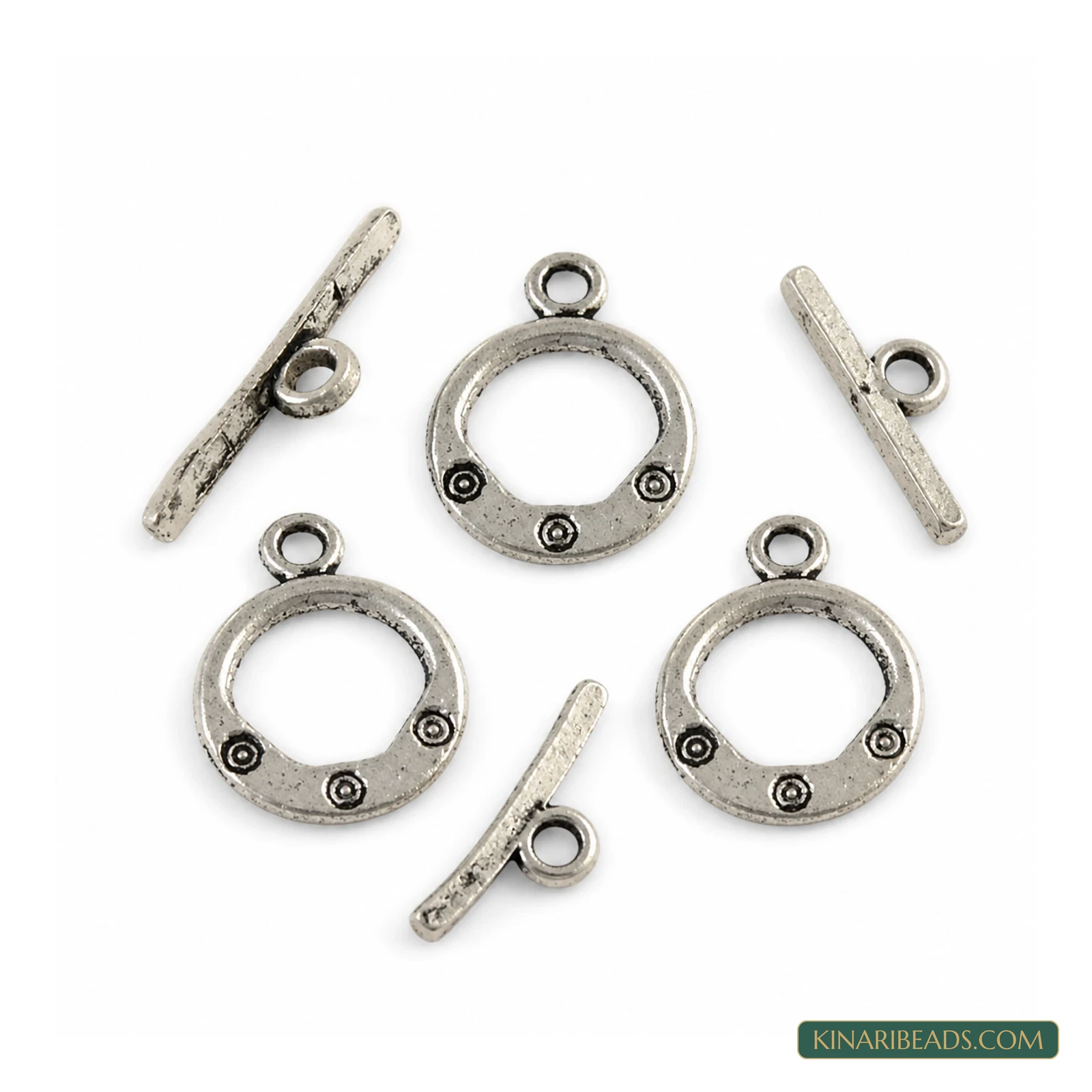 Vintage Ring Toggle & T-Bar Clasp Sets – 5 Sets / 50 Sets – Design 70 product image