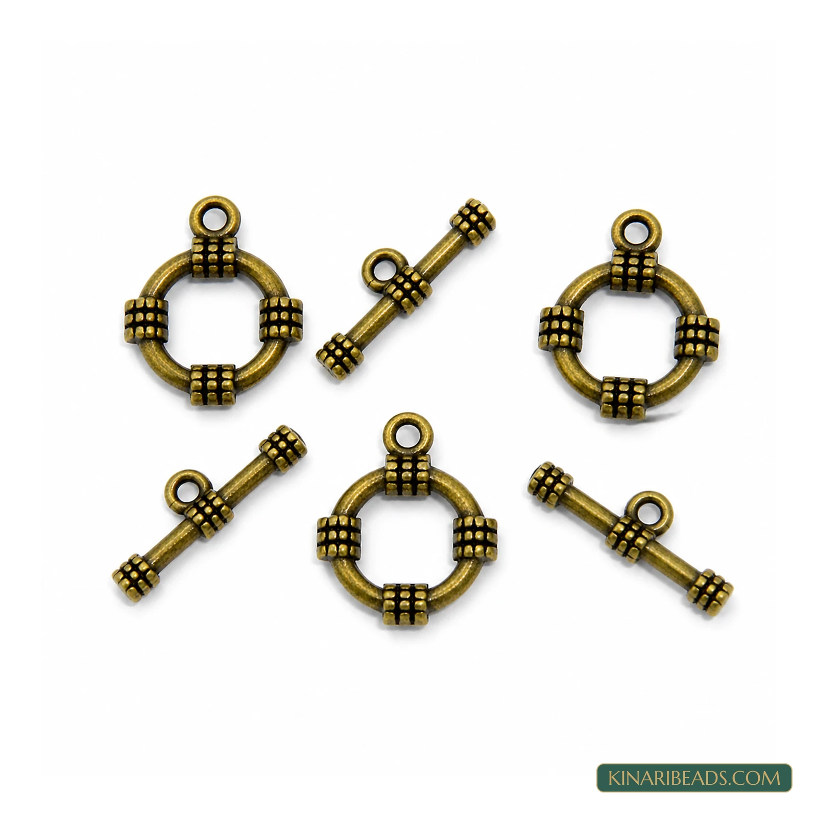 Vintage Toggle & T-Bar Clasp Sets Antiqued Bronze – 5 Sets / 50 Sets – Design 54