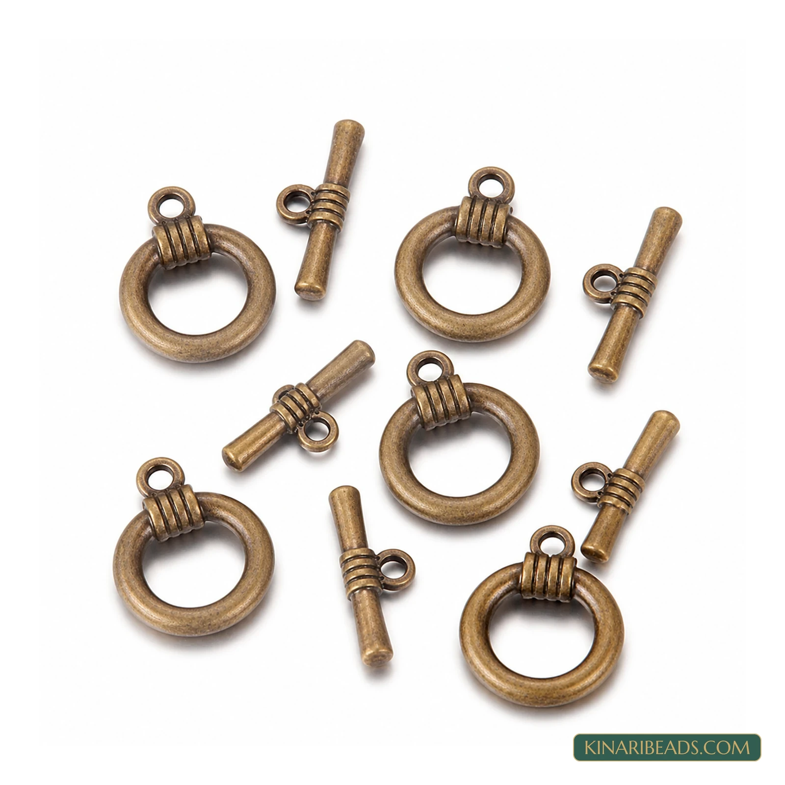 Vintage Toggle & T-Bar Clasp Sets Antiqued Bronze – 5 Sets / 50 Sets – Design 55