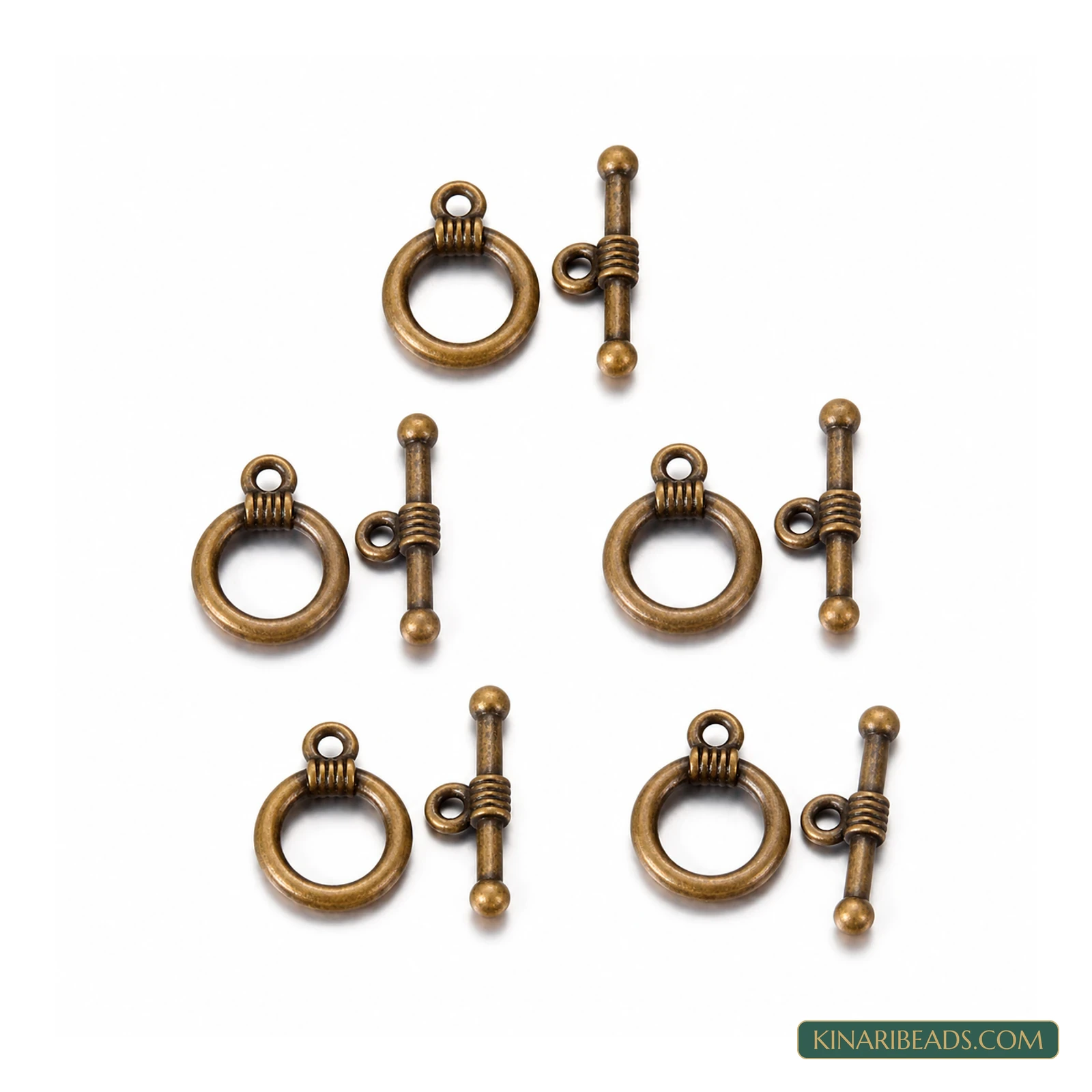 Vintage Toggle & T-Bar Clasp Sets Antiqued Bronze – 5 Sets / 50 Sets – Design 58