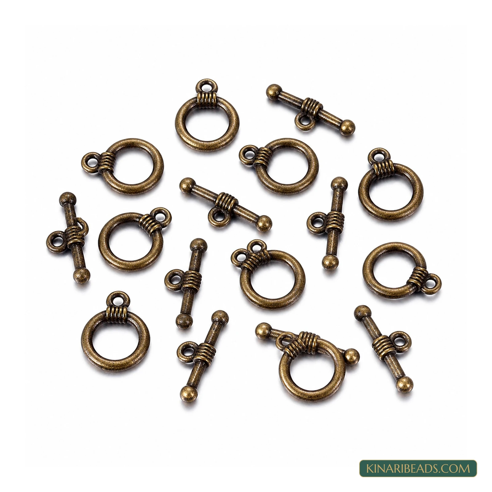 Vintage Toggle & T-Bar Clasp Sets Antiqued Bronze – 5 Sets / 50 Sets – Design 58 product image