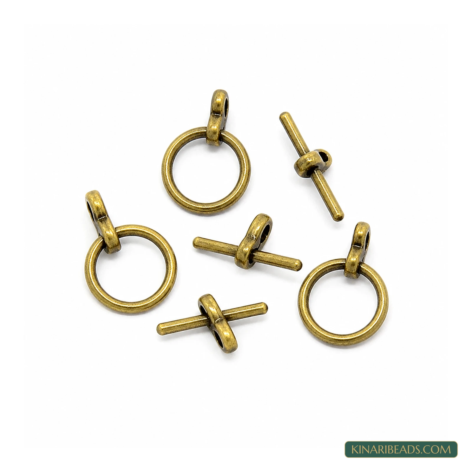 Vintage Toggle & T-Bar Clasp Sets Antiqued Bronze – 5 Sets / 50 Sets - Bronze colour