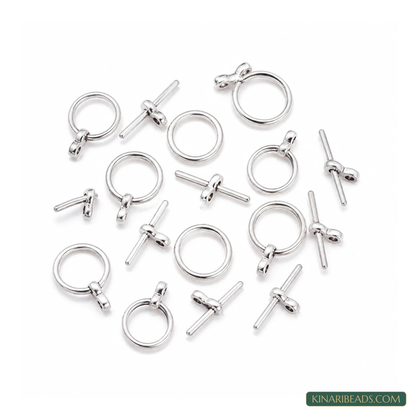 Vintage Toggle & T-Bar Clasp Sets Silver-Tone – 5 Sets / 50 Sets product image