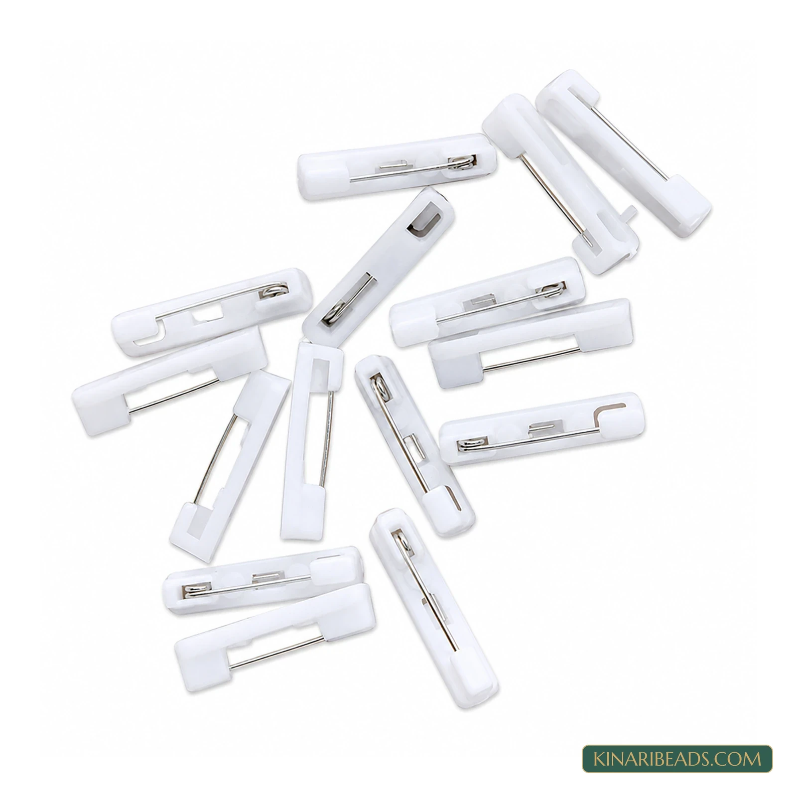 White Brooch Pin Fittings – 50 Pack product image