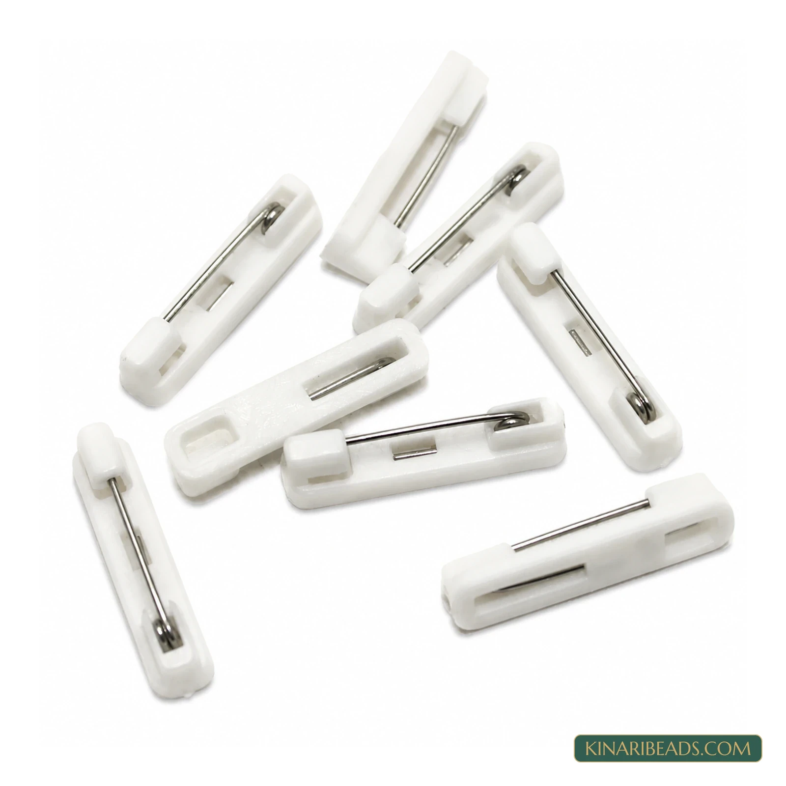 White Brooch Pin Fittings – 50 Pack product image