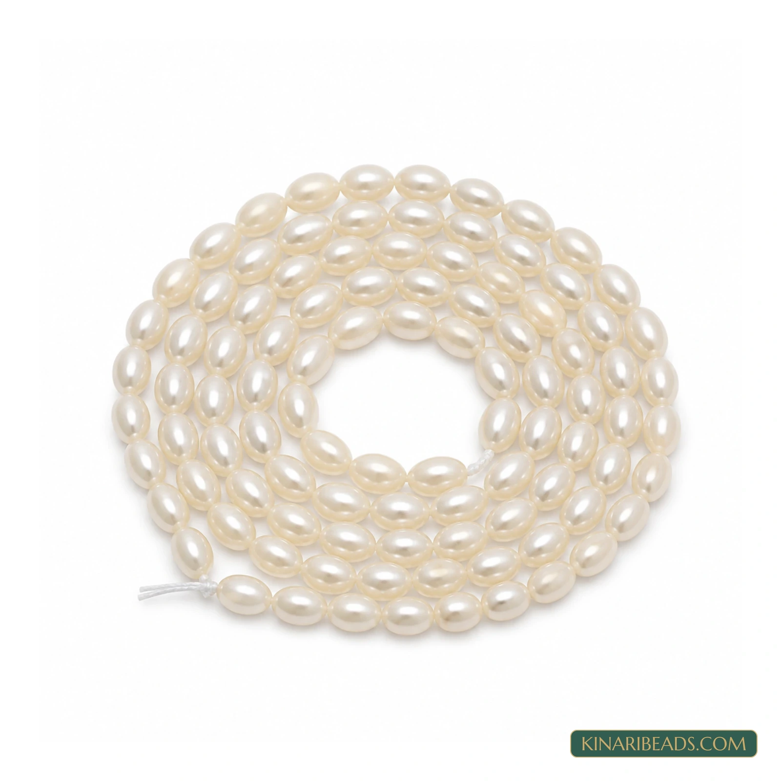 White Drop Shell Pearl Beads – 7x10mm, 1 String