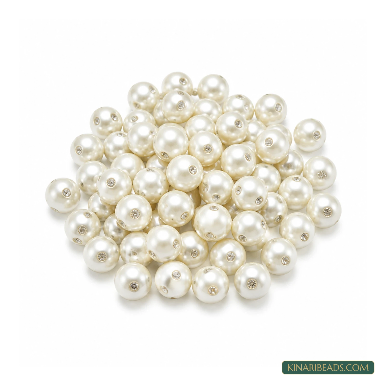 White Round Acrylic Pearl Beads – 9mm, 50 Pcs