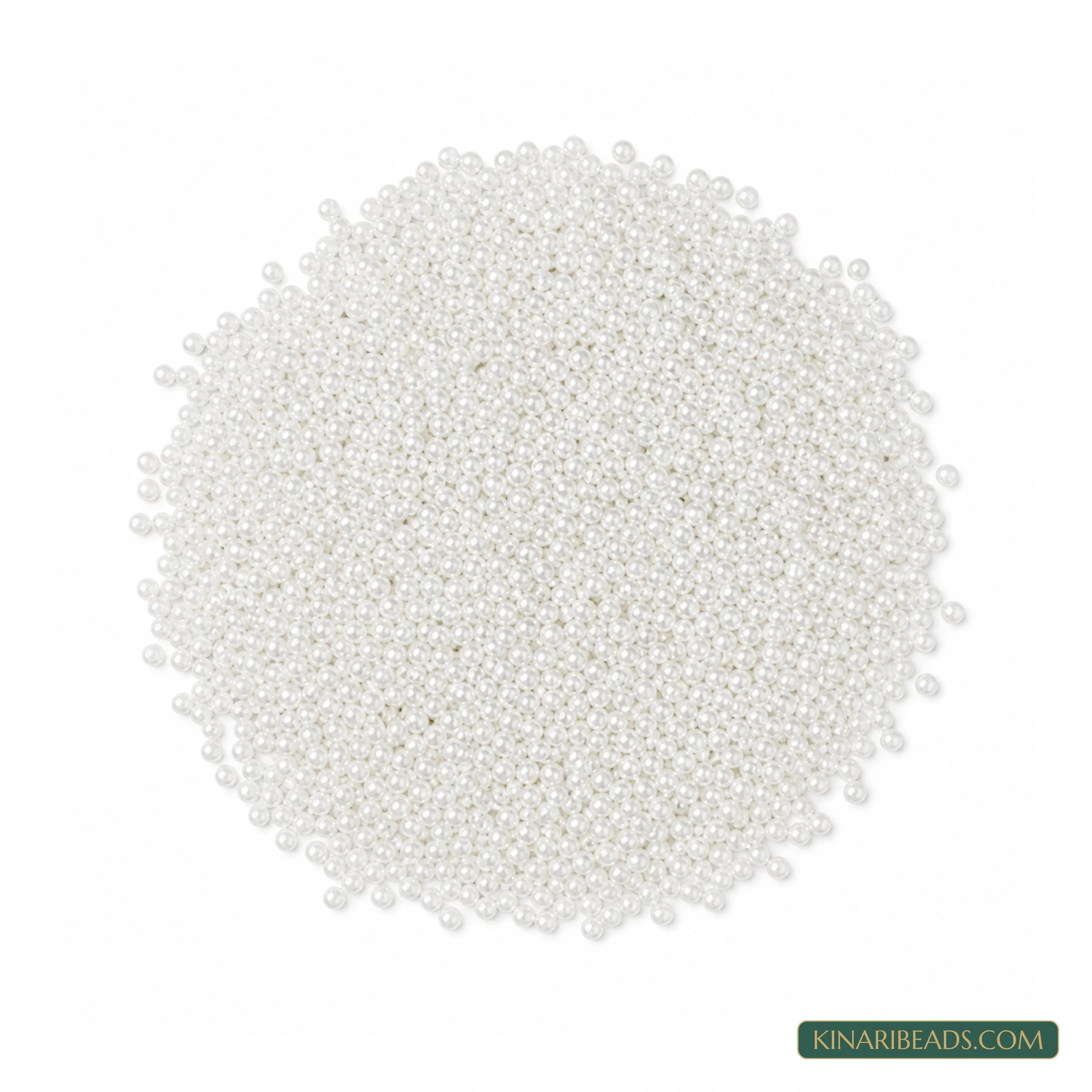 White Round Acrylic Pearl Beads – Multiple Sizes, 100 Gm