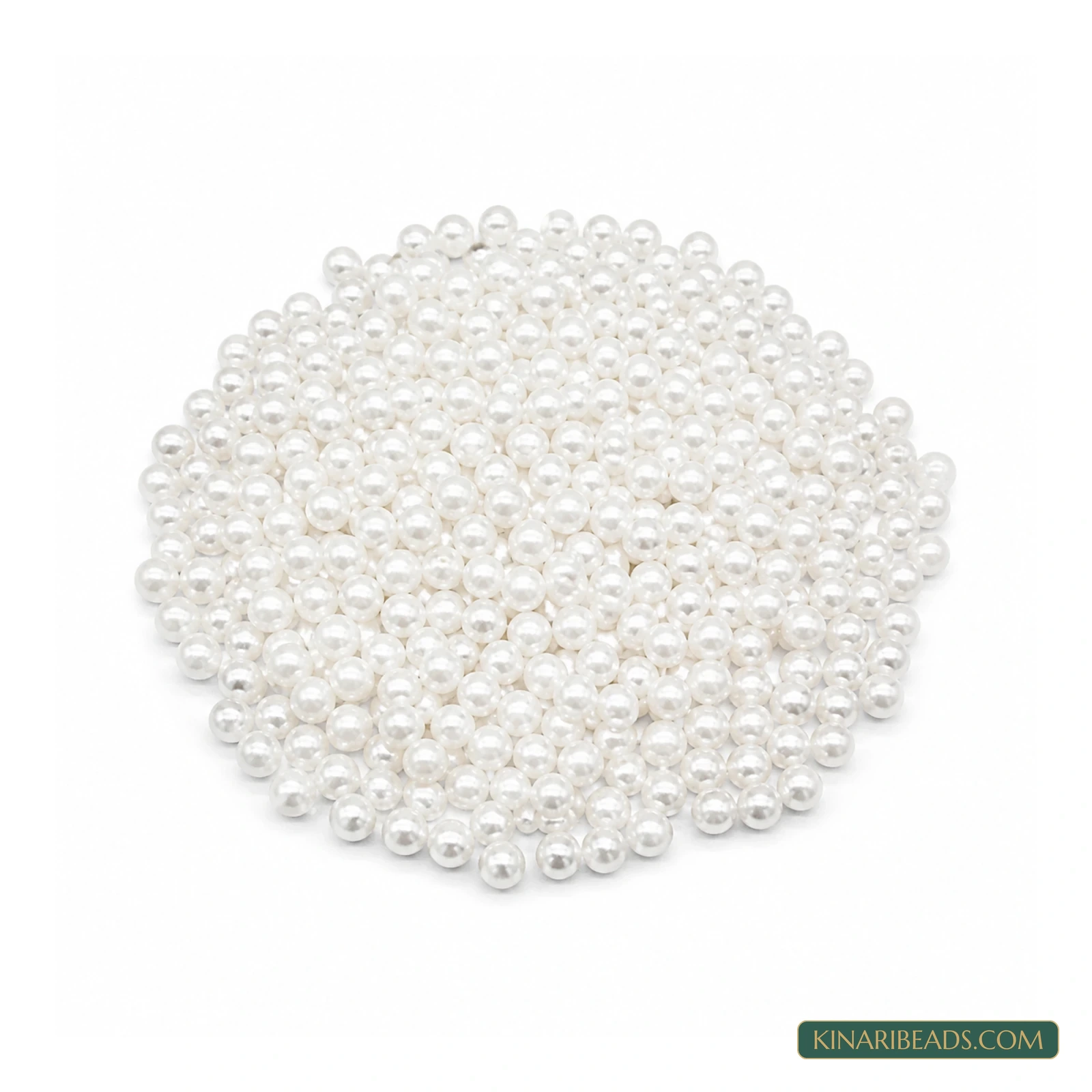 White Round Acrylic Pearl Beads – Multiple Sizes, 100 Gm product image
