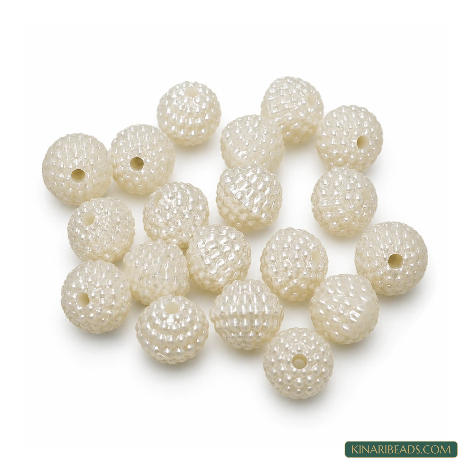 White Round Japanese-Style Acrylic Pearl Beads – Multiple Sizes, 1 String product image