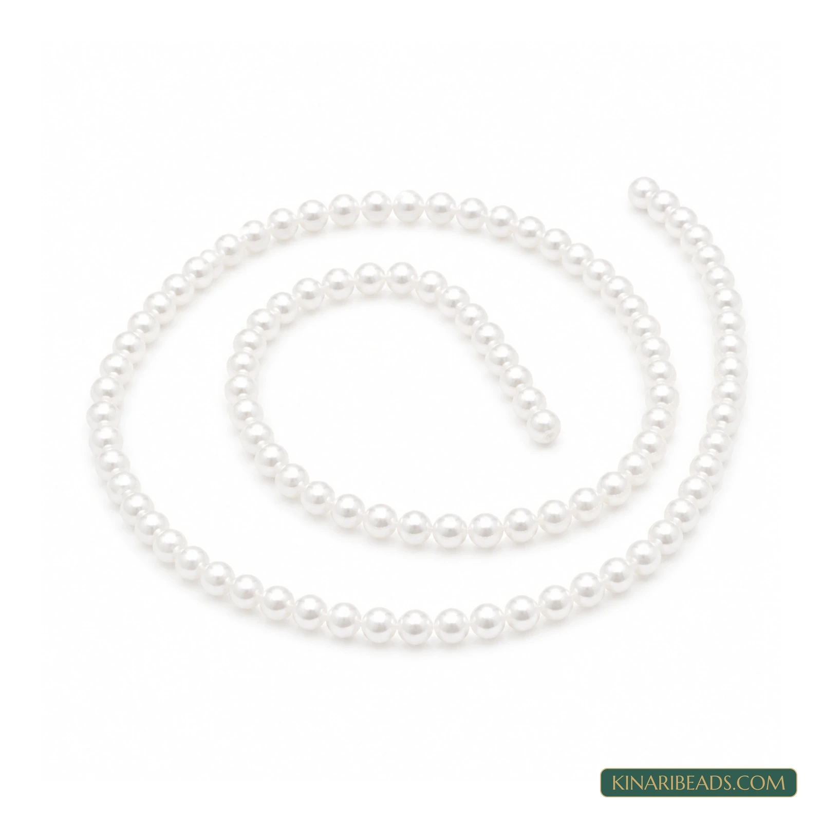 White Round Japanese-Style Acrylic Pearl Beads – Multiple Sizes, 1 String product image
