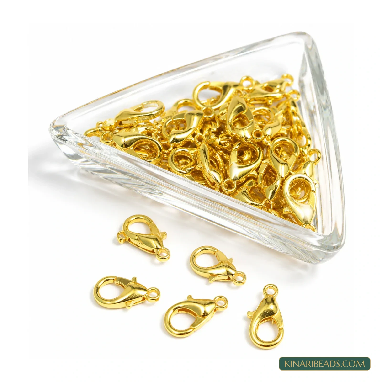 Wholesale 12mm Gold Finish Lobster Claw Clasps for Jewellery Making - 1000 Pcs product image