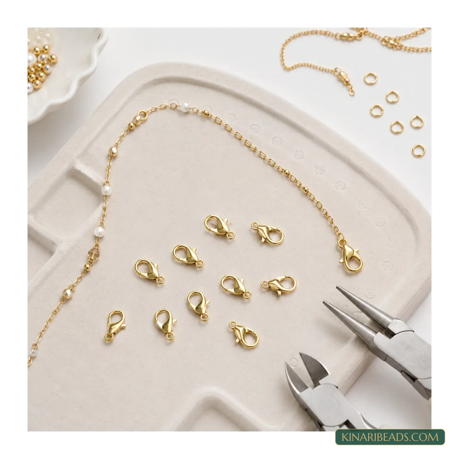 Wholesale 12mm Gold Finish Lobster Claw Clasps for Jewellery Making - 1000 Pcs product image