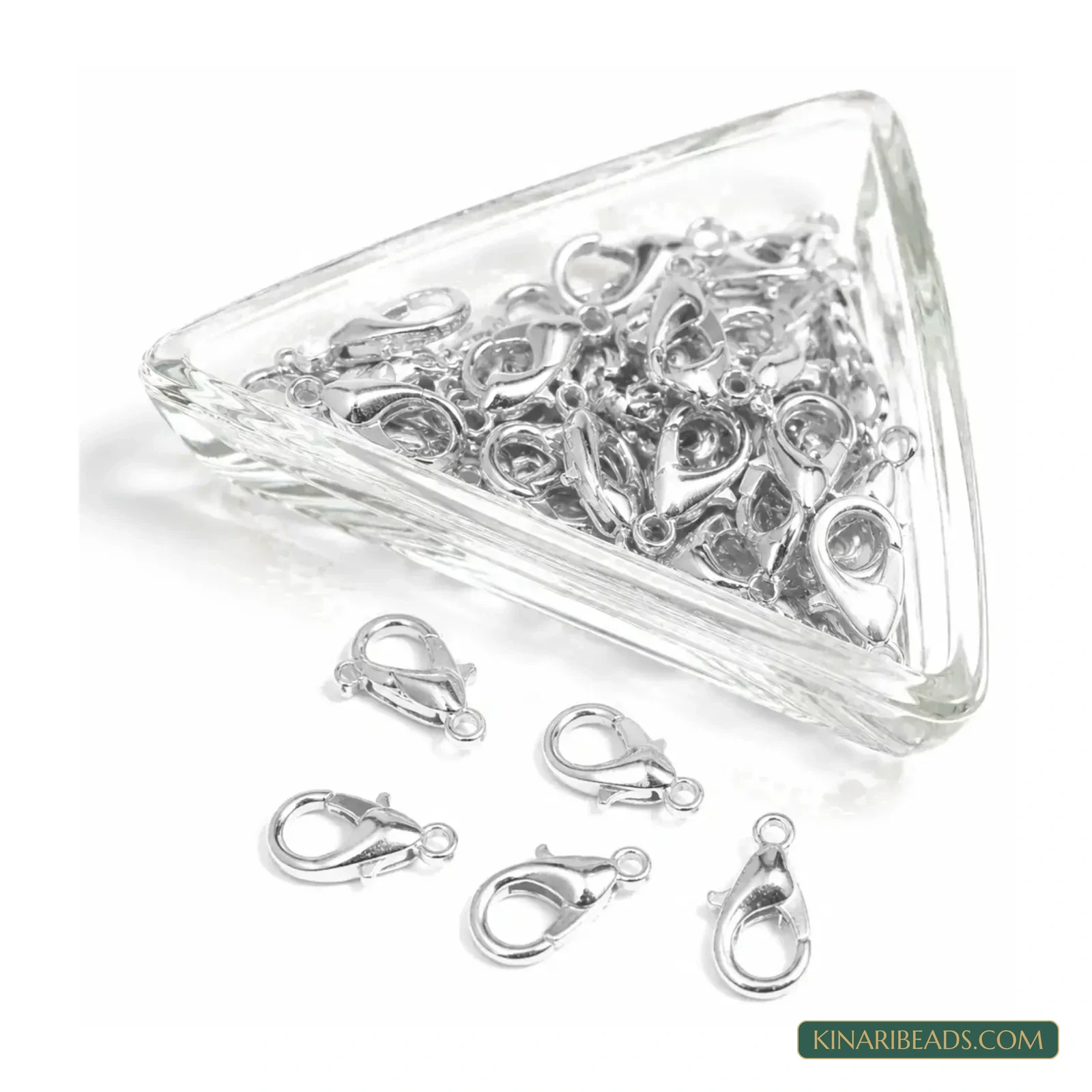Wholesale 12mm Silver Finish Lobster Claw Clasps for Jewellery Making - 1000 Pcs product image