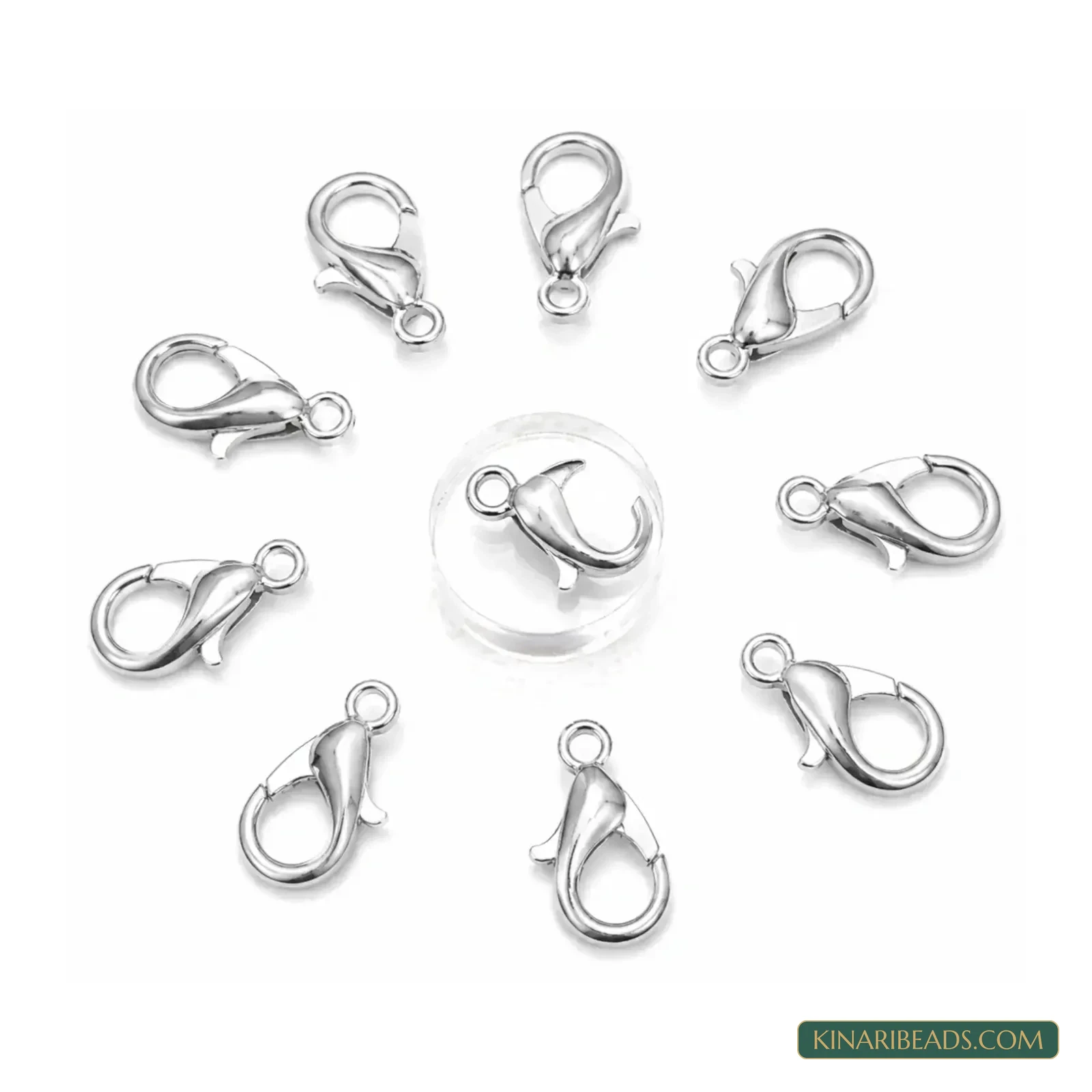 Wholesale 12mm Silver Finish Lobster Claw Clasps for Jewellery Making - 1000 Pcs