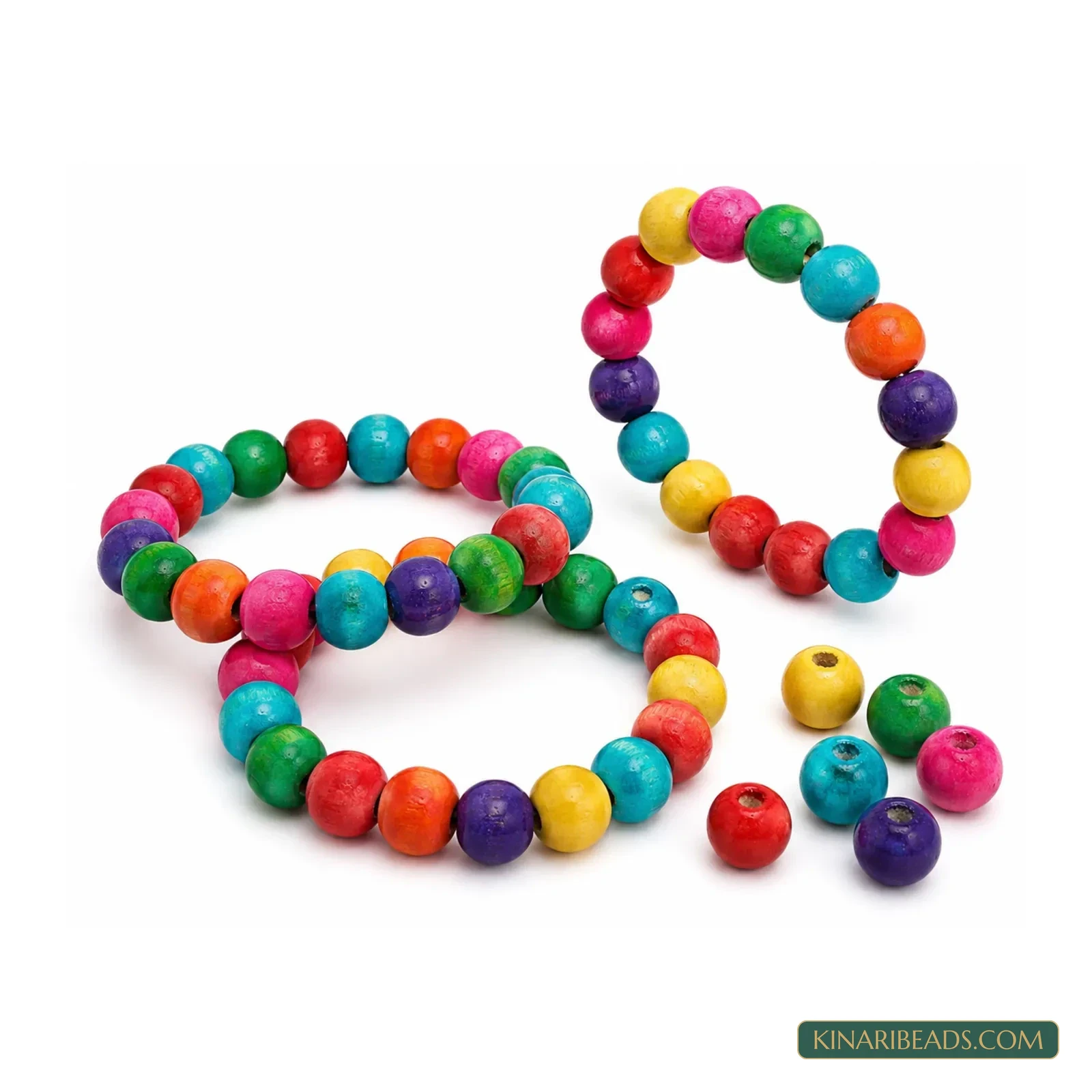 Wholesale Multicolour Round Wooden Beads - 1kg Pack product image