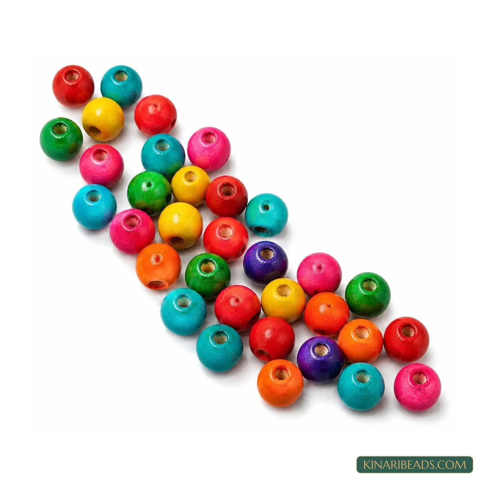 Wholesale Multicolour Round Wooden Beads - 1kg Pack product image