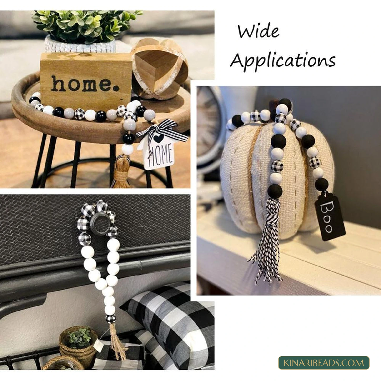 Wood Beads, Pendants, Tassel, Ribbon & Jute Cord Making Kit product image