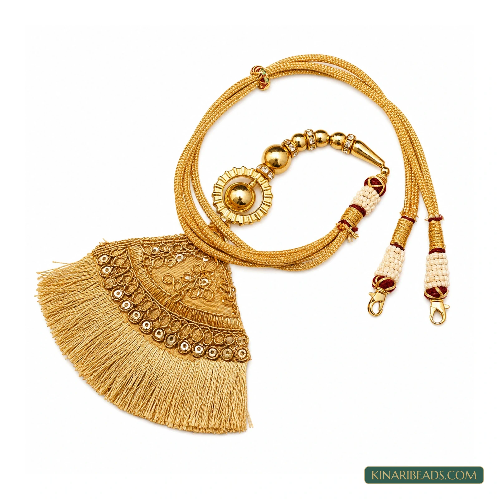 Zari Latkan Necklace Back Rope - Golden colour