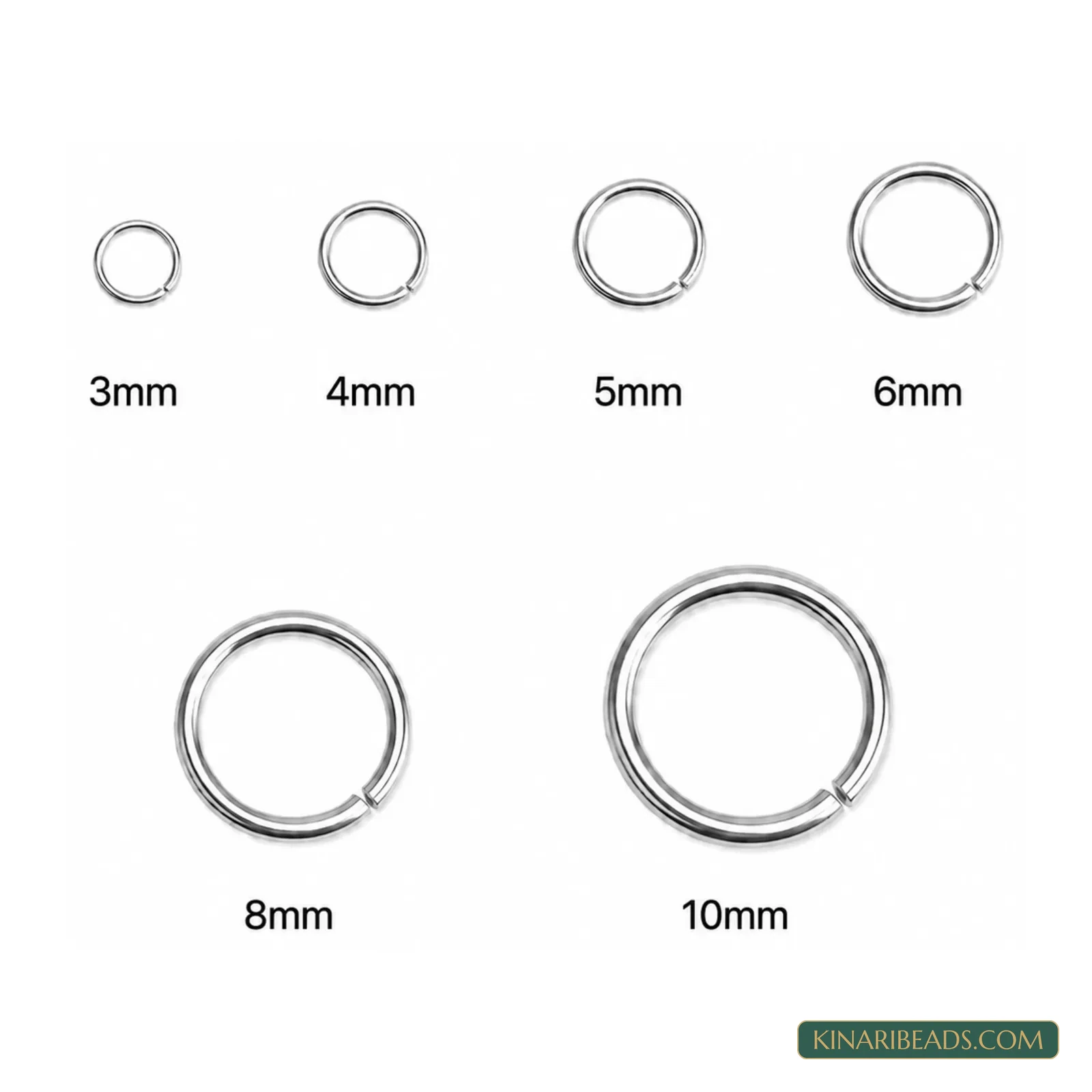 Silver Plated Brass Open Jump Rings 3mm to 10mm - 10g Pack product image