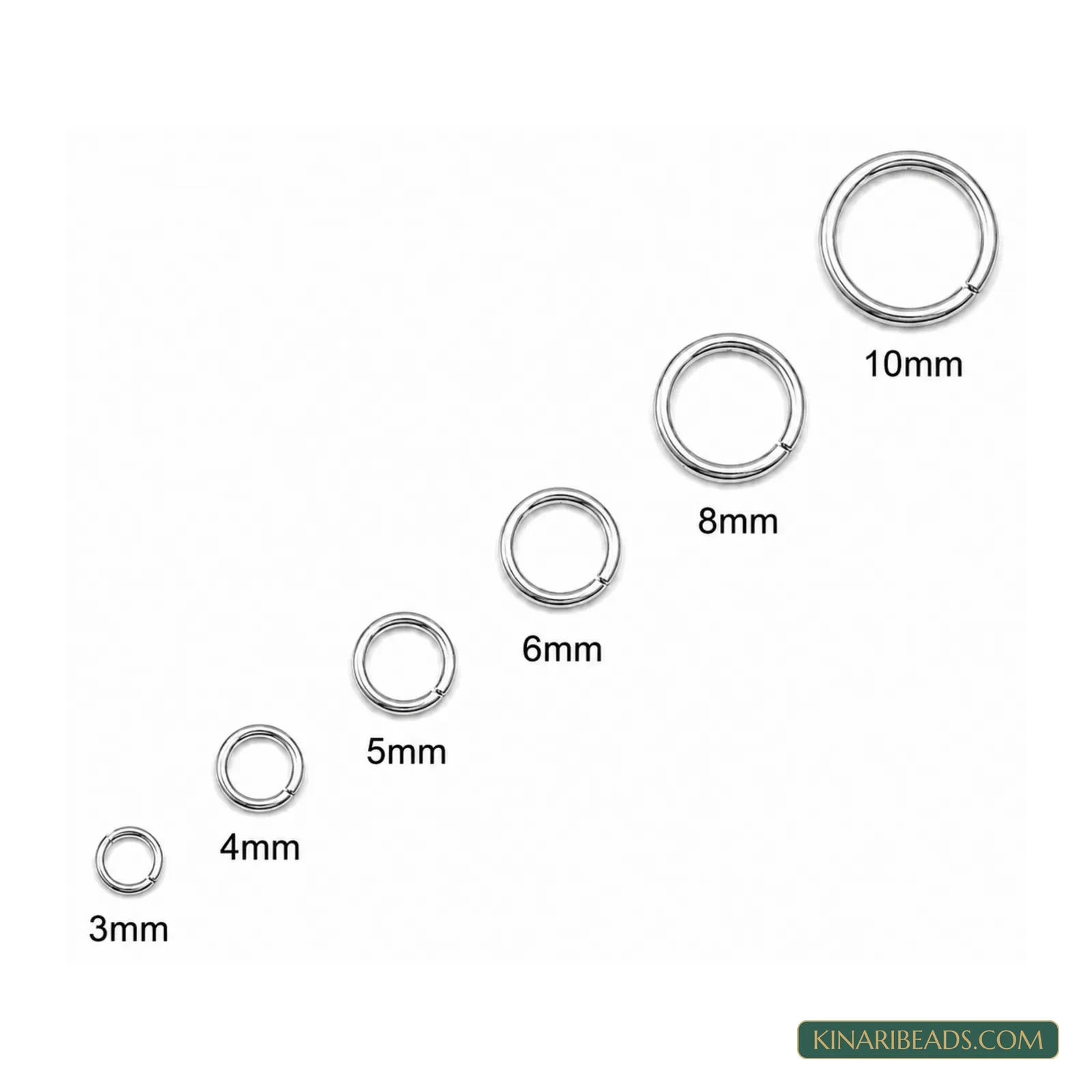 Silver Plated Brass Open Jump Rings 3mm to 10mm - 10g Pack product image